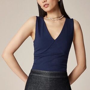 J. Crew | Stretch cotton-blend V-neck top